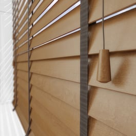 Dalby Honey with Chocolate Tapes Wooden Venetian Blind