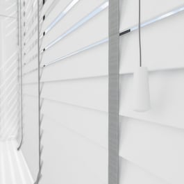 Dalby Pure White with Steel Tapes Wooden Venetian Blind