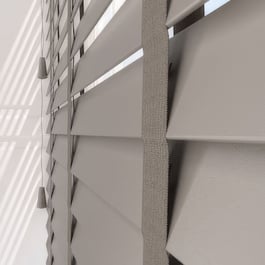 Opulence Clay Grey with Stealth Tapes Wooden Venetian Blind