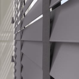 Opulence Storm Grey with Anthracite Tapes Wooden Venetian Blind