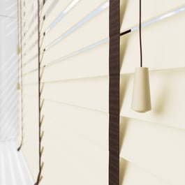 Statement Classic Cream with Chocolate Tapes Faux Wood Venetian Blind