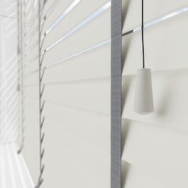 Statement True White with Slate Tapes Faux Wood Venetian Blind
