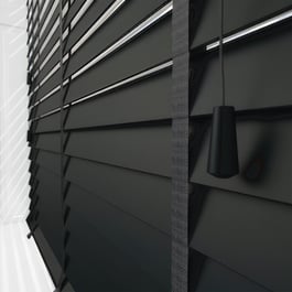 Dalby Black with Jet Tapes Wooden Venetian Blind