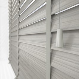 Dalby Washed Grey with DoveTtape Wooden Venetian Blind