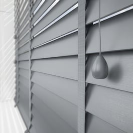 Designer Dove Grey with Tapes Wooden Venetian Blind