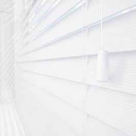 WoodLux Fine Grain Brilliant White Faux Wood Venetian Blind