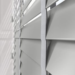 WoodLux Rhino Grey with Tapes Faux Wood Venetian Blind