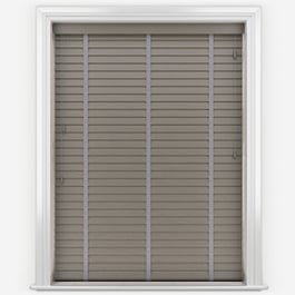 Aspect Graphite Grey with Light Grey Tapes Faux Wood Venetian Blind