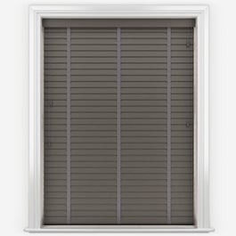 Aspect Raven Black with Dark Grey Tapes Faux Wood Venetian Blind