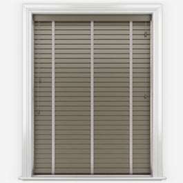 Aspect Taupe Grey with Light Grey Tapes Faux Wood Venetian Blind