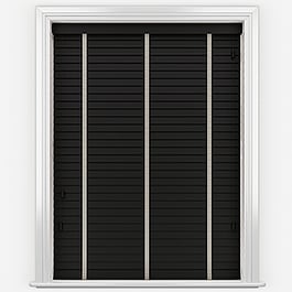 Hikari Bamboo Black Olive with Light Grey Tapes Wooden Venetian Blind