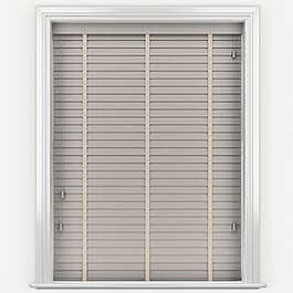 Hikari Bamboo Brushed Cloud with Alabaster Tapes Wooden Venetian Blind