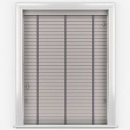 Hikari Bamboo Brushed Cloud with Dark Grey Tapes Wooden Venetian Blind