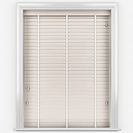 Hikari Bamboo Brushed Oyster with White Tapes Wooden Venetian Blind