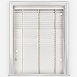 Hikari Bamboo Brushed Snow with Alabaster Tapes Wooden Venetian Blind