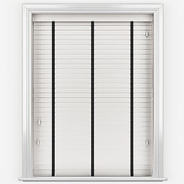 Hikari Bamboo Brushed Snow with Black Tapes Wooden Venetian Blind