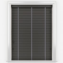 Hikari Bamboo Ember Grey with Dark Grey Tapes Wooden Venetian Blind
