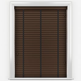 Hikari Bamboo Red Wood with Black Tapes Wooden Venetian Blind
