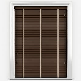 Hikari Bamboo Red Wood with Clay Tapes Wooden Venetian Blind