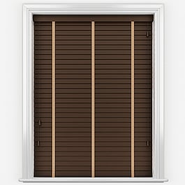 Hikari Bamboo Red Wood with Mocha Tapes Wooden Venetian Blind