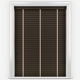 Hikari Bamboo Smoked Walnut with Clay Tapes Wooden Venetian Blind