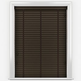 Hikari Bamboo Smoked Walnut with Walnut Tapes Wooden Venetian Blind