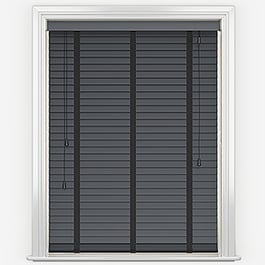 Dalby Bamboo Barsa Dark Grey with Jet tapes Wooden Venetian Blind