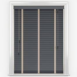 Dalby Bamboo Barsa Dark Grey with Light Beige tapes Wooden Venetian Blind