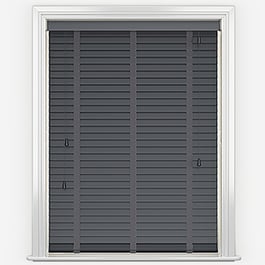Dalby Bamboo Barsa Dark Grey with Static tapes Wooden Venetian Blind