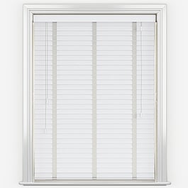 Dalby Bamboo Capella White with Dove tapes Wooden Venetian Blind