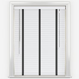 Dalby Bamboo Capella White with Jet tapes Wooden Venetian Blind