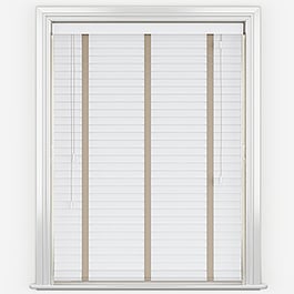 Dalby Bamboo Capella White with Light Beige tapes Wooden Venetian Blind