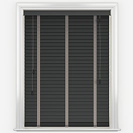 Dalby Bamboo Jarrah Black with Truffle tapes Wooden Venetian Blind