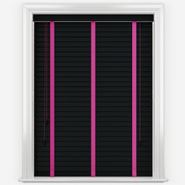 Dalby Carbon with Pink Tapes Wooden Venetian Blind
