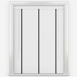 Dalby Pure White with Jet Tapes Wooden Venetian Blind