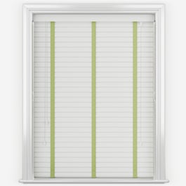 Dalby Pure White with Lime Tapes Wooden Venetian Blind