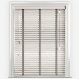 Dalby White Smoke Oak with Truffle Tapes Wooden Venetian Blind