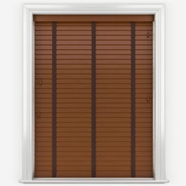 Opulence Golden Oak with Cocoa Tapes Wooden Venetian Blind