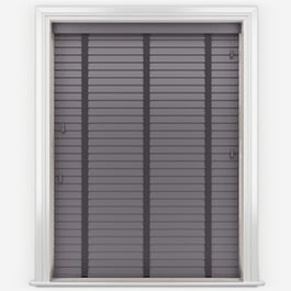 Opulence Storm Grey with Anthracite Tapes Wooden Venetian Blind