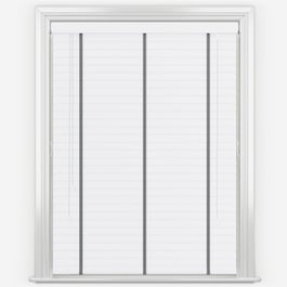Statement Bright White with Grey Tapes Faux Wood Venetian Blind