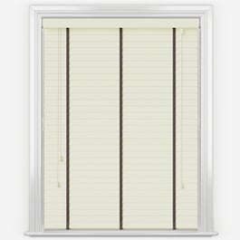 Statement Classic Cream with Chocolate Tapes Faux Wood Venetian Blind