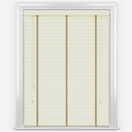 Statement Classic Cream with Gold Tapes Faux Wood Venetian Blind