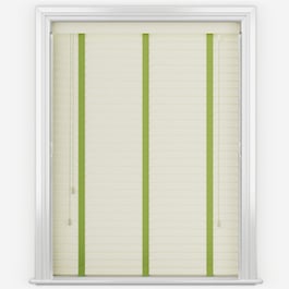 Statement Classic Cream with Lime Tapes Faux Wood Venetian Blind