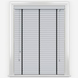 Statement Dove Grey with Jet Tapes Faux Wood Venetian Blind