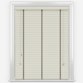 Statement Limestone with Taupe Tapes Faux Wood Venetian Blind
