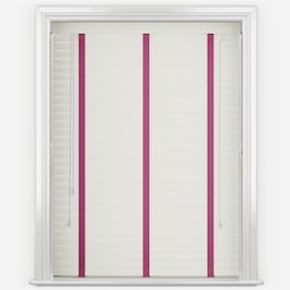 Statement True White with Pink Tapes Faux Wood Venetian Blind