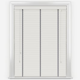 Statement True White with Slate Tapes Faux Wood Venetian Blind