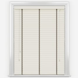 Statement Warm Grey with Taupe Tapes Faux Wood Venetian Blind