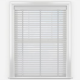 Plass Embossed Dove Grey with Lunar Tapes Faux Wood Venetian Blind
