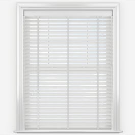 Embossed Bright White with Cotton Tapes Faux Wood Venetian Blind
